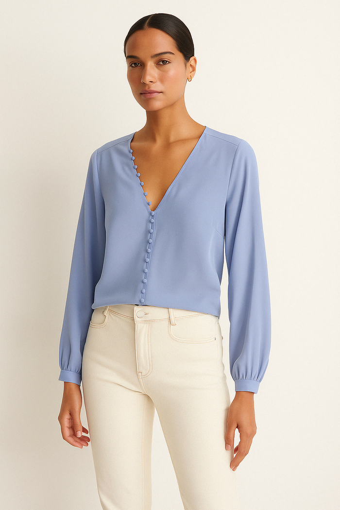 Joie Womens Shariana Button Loop Silk Blouse - Blue - Size XXS by Vanessa Jane