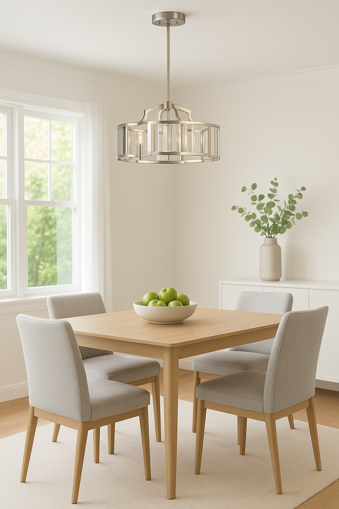 EasyLITE 4-Light Satin Nickel Convertible Semi Flush Mount Pendant 29345-HB by Vanessa Jane