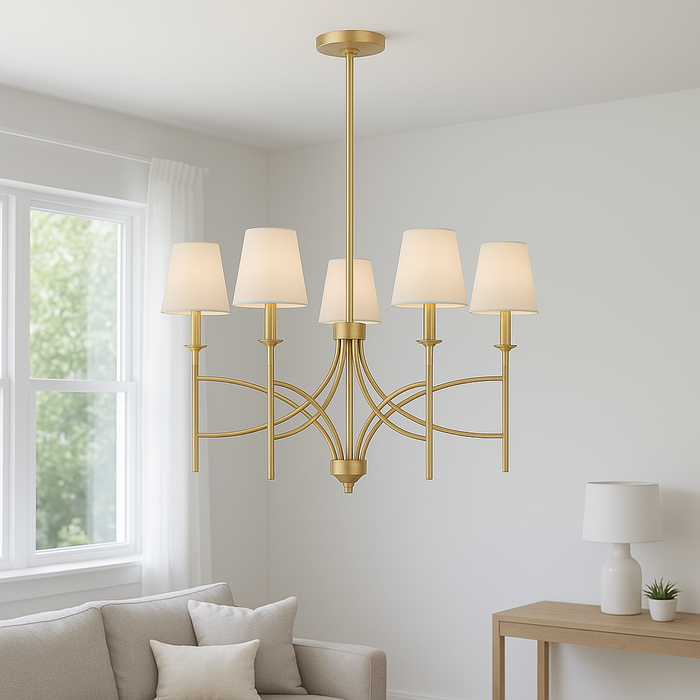 World Imports Millau Collection 5-Light Satin Gold Chandelier by Vanessa Jane