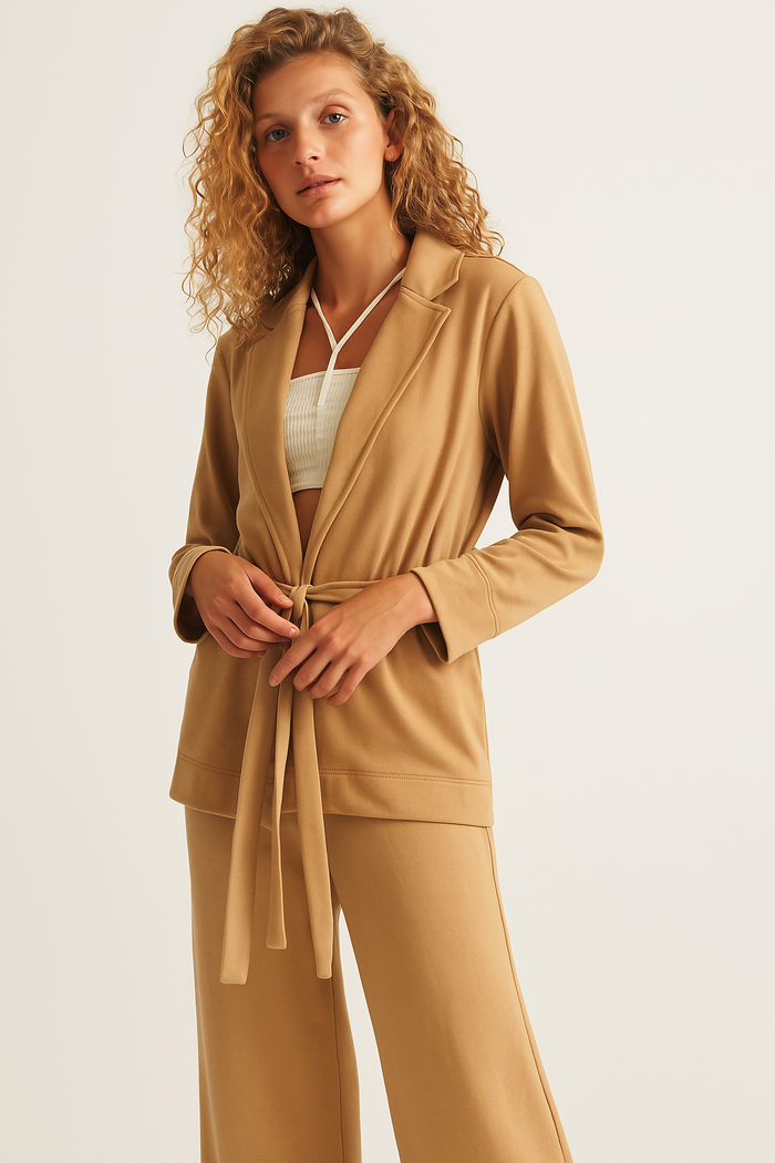 Skin Elenora Organic Classic Belted Blazer by Vanessa Jane