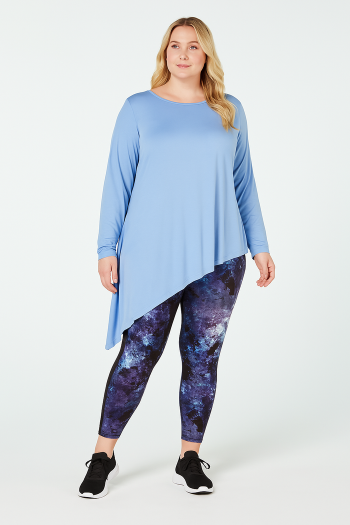 Ideology Asymmetrical Hem Long Sleeve Athletic Top by Vanessa Jane