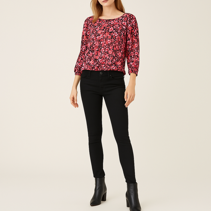Vince Camuto Floral-Print Smocked Peasant Top by Vanessa Jane