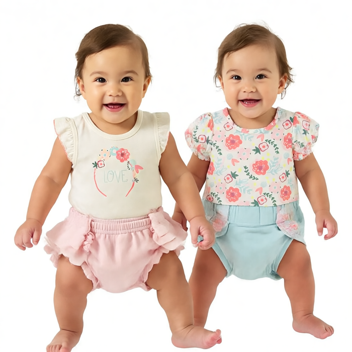 Chickpea Baby Girls 4-Pc. T-Shirts and Shorts Set, 3-6 Months by Vanessa Jane