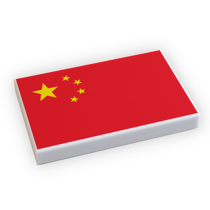 China Flag (2x3 Tile) made using LEGO part by B3 Customs