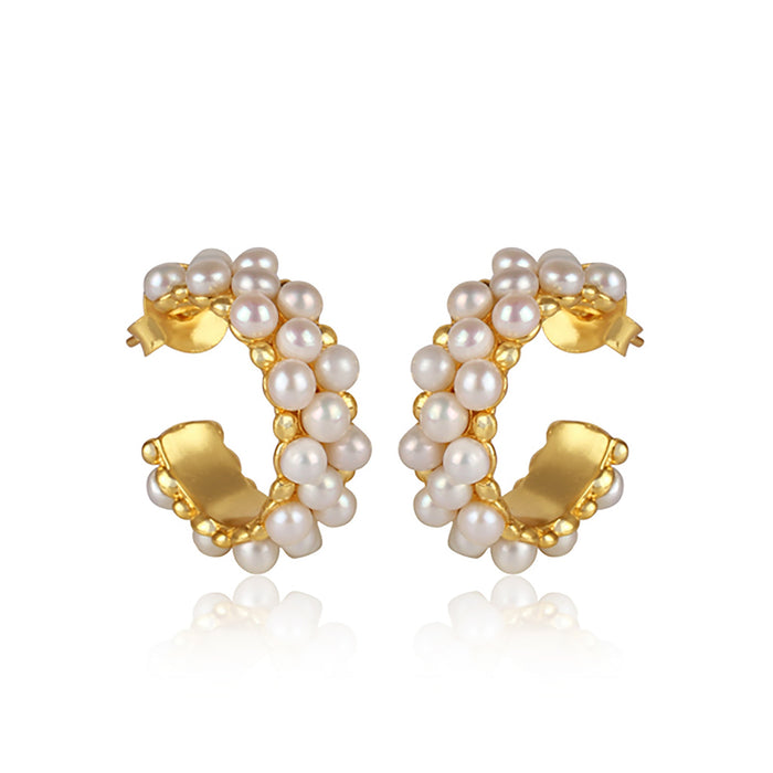 Sea Salt Hoop Earrings - Pearl by Christina Greene
