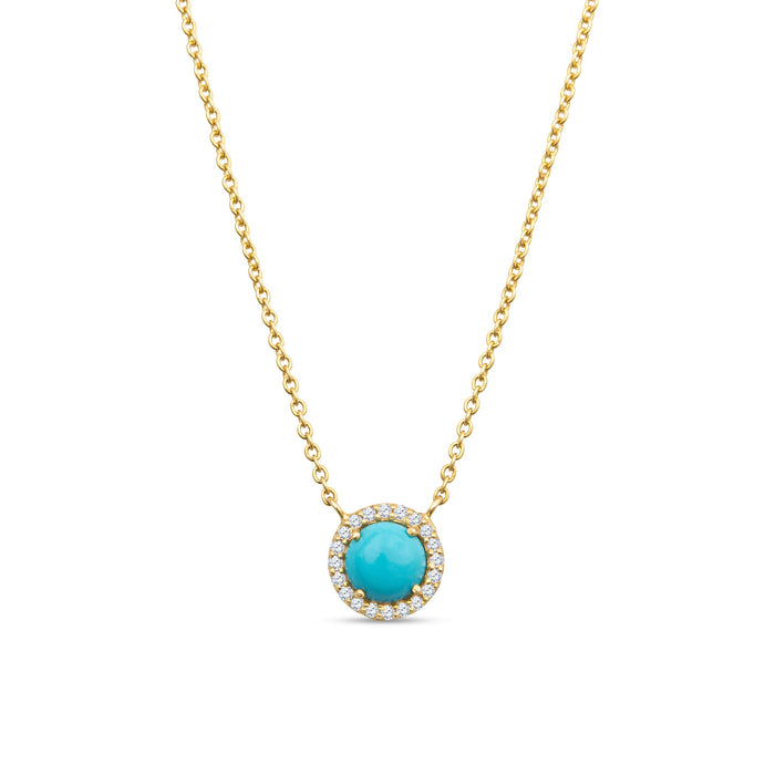 Aubrey 14K Gold Turquoise Pendant Necklace with Diamonds by Christina Greene