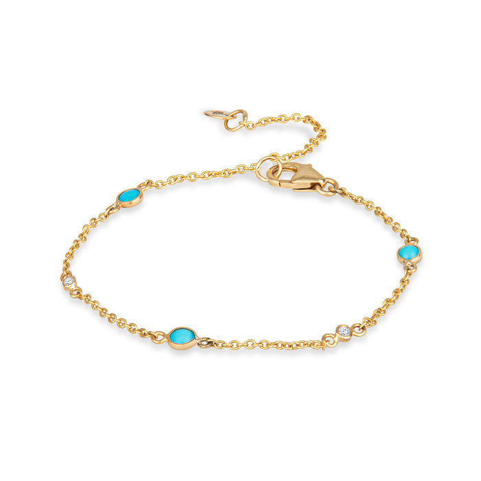 Nina 14K Gold Dainty Bracelet with White Diamonds by Christina Greene