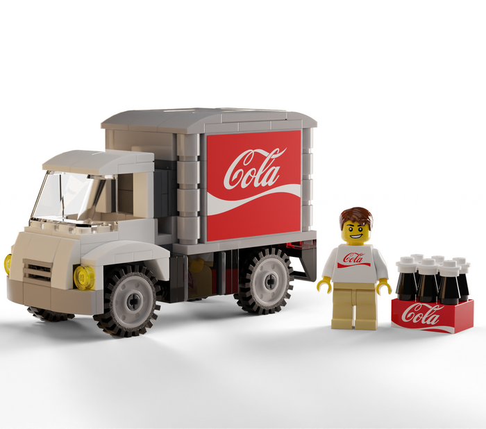 Cola Soda Delivery Truck with Minifig by B3 Customs