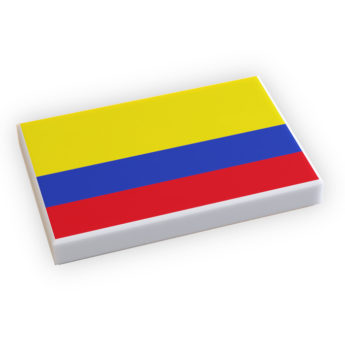 Colombia Flag (2x3 Tile) made using LEGO part by B3 Customs