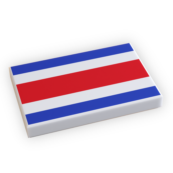Costa Rica Flag (2x3 Tile) made using LEGO part by B3 Customs