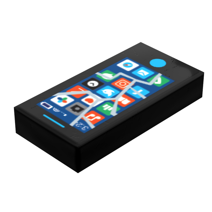 Mobile Phone (Cracked Screen) - B3 Customs® Printed 1x2 Tile by B3 Customs