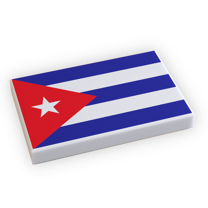 Cuba Flag (2x3 Tile) made using LEGO part by B3 Customs