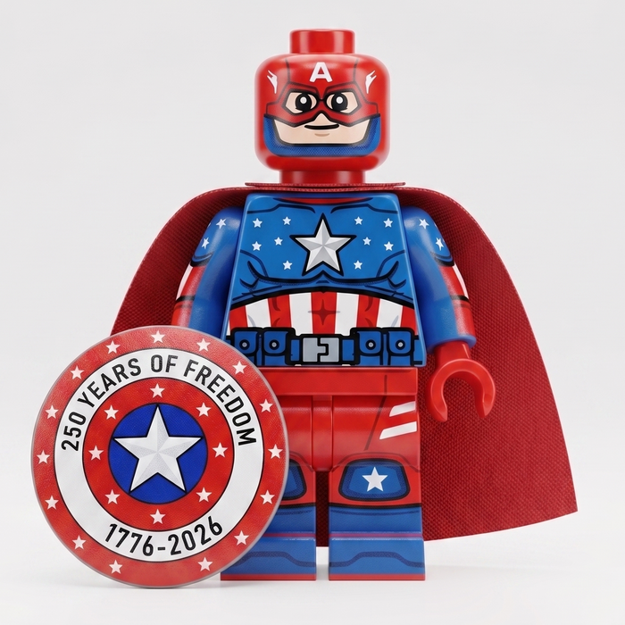 PATRIOTIC Captain America 250 Years Minifig by B3 Customs