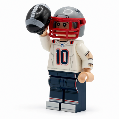 #10 QB Patriots Football Player Minifig by B3 Customs