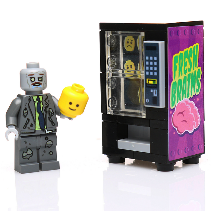 Fresh Brains Zombie Vending Machine w/ Zombie Minifig by B3 Customs