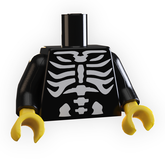 Halloween Skeleton Bones Minifig Torso by B3 Customs