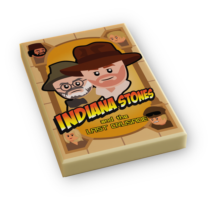 Indiana Stones, Last Crusade Movie Cover (2x3 Tile) made using LEGO part by B3 Customs