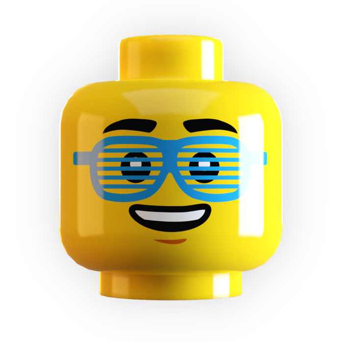 Shutter Shades Minifig Head made using LEGO part by B3 Customs