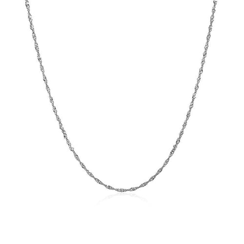 14k White Gold Singapore Chain (1.10 mm) by Avera Group