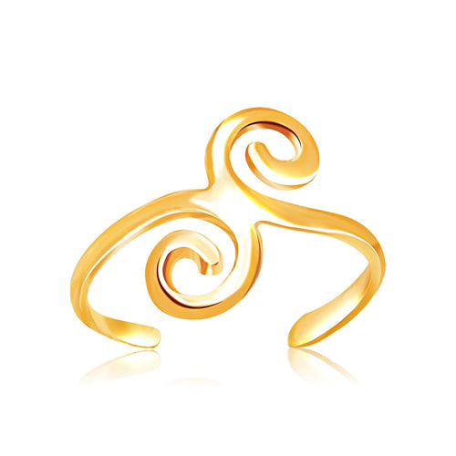 14k Yellow Gold Scrollwork Motif Toe Ring by Avera Group