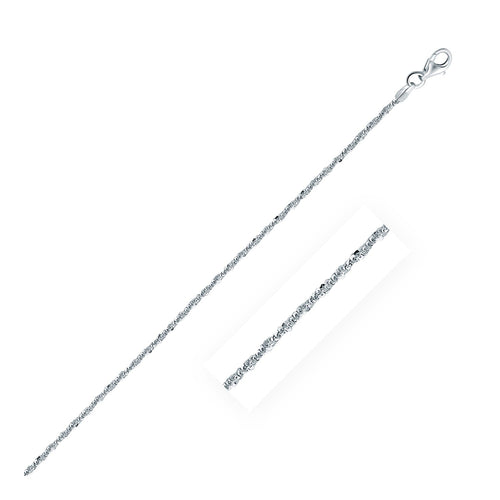 Rhodium Plated Sterling Silver Sparkle Style Chain (1.60 mm) by Avera Group