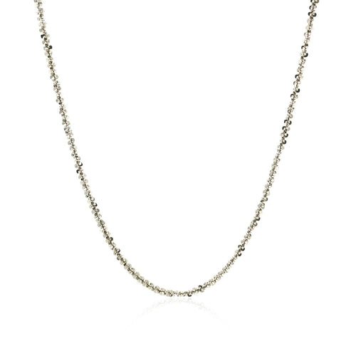 Rhodium Plated Sterling Silver Sparkle Style Chain (1.60 mm) by Avera Group