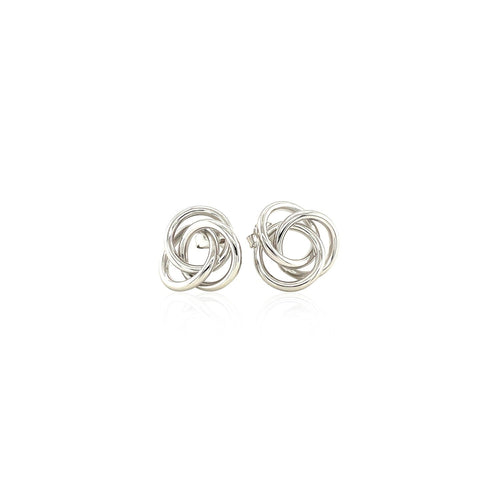 Polished Open Love Knot Earrings in Sterling Silver by Avera Group