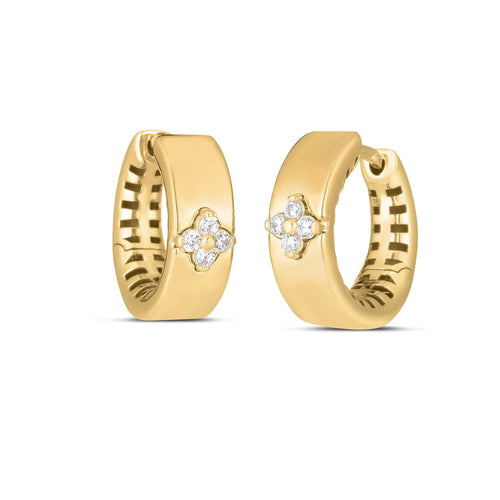 14k Yellow Gold Trilogy Diamond Clover Earrings by Avera Group