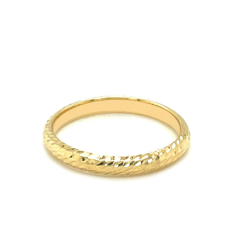 14k Yellow Gold Textured Comfort Fit Wedding Band(2.50 mm) by Avera Group