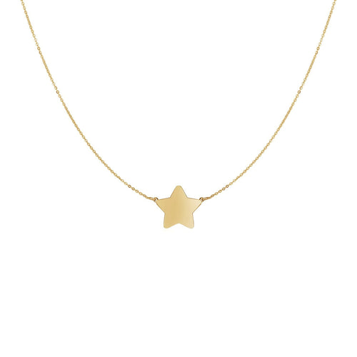 14k Yellow Gold Necklace with Five Pointed Star by Avera Group