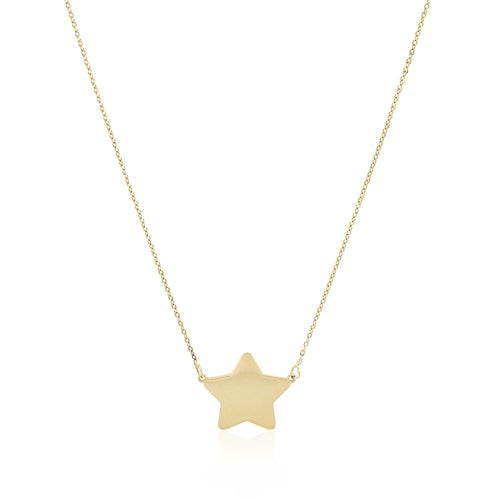 14k Yellow Gold Necklace with Five Pointed Star by Avera Group