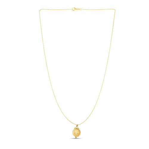 14k Yellow Gold with Round Roman Coin Pendant by Avera Group