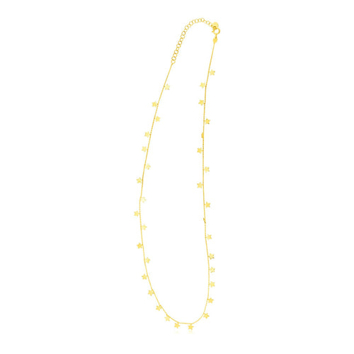 14K Yellow Gold Necklace with Dangling Stars by Avera Group