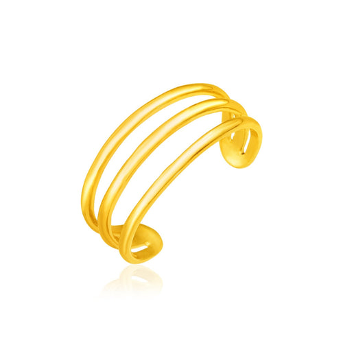 14k Yellow Gold Three Bar Toe Ring by Avera Group