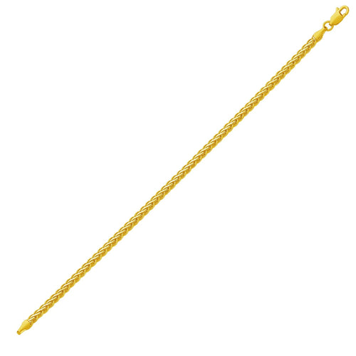 Fine Wheat Chain Bracelet in 10k Yellow Gold (3.00 mm) by Avera Group
