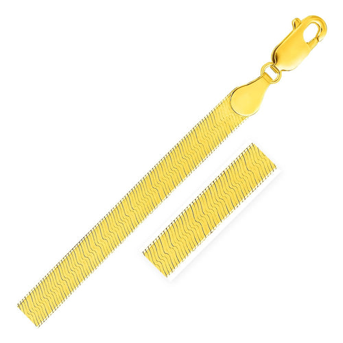 6.0mm 14k Yellow Gold Super Flex Herringbone Bracelet by Avera Group