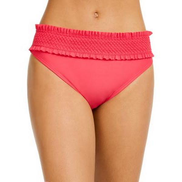 Tommy Hilfiger Smocked Ruffled Bikini Moderate Coverage UV Protection, Xs by Vanessa Jane