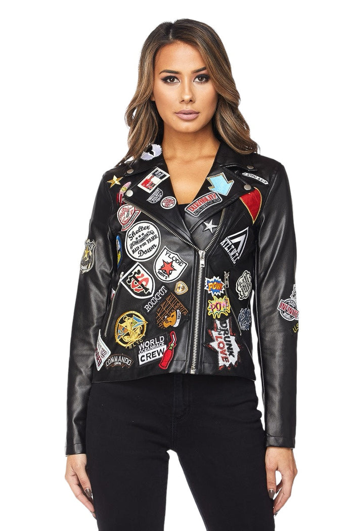 Patches Motorcycle Jacket by The House of Stylez
