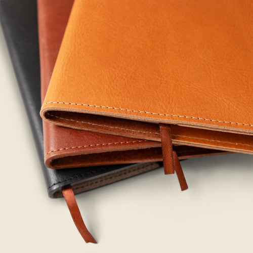 Refillable A5 Leather Notebook Cover – Black by CASUPO