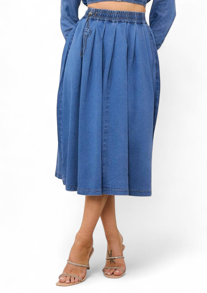 Elastic Waist Full Skirt by The House of Stylez