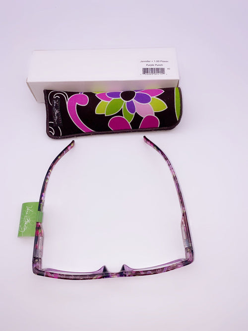 Vera Bradley Jennifer Eyeglasses + 1.00 With Power Purple Punch by Vanessa Jane