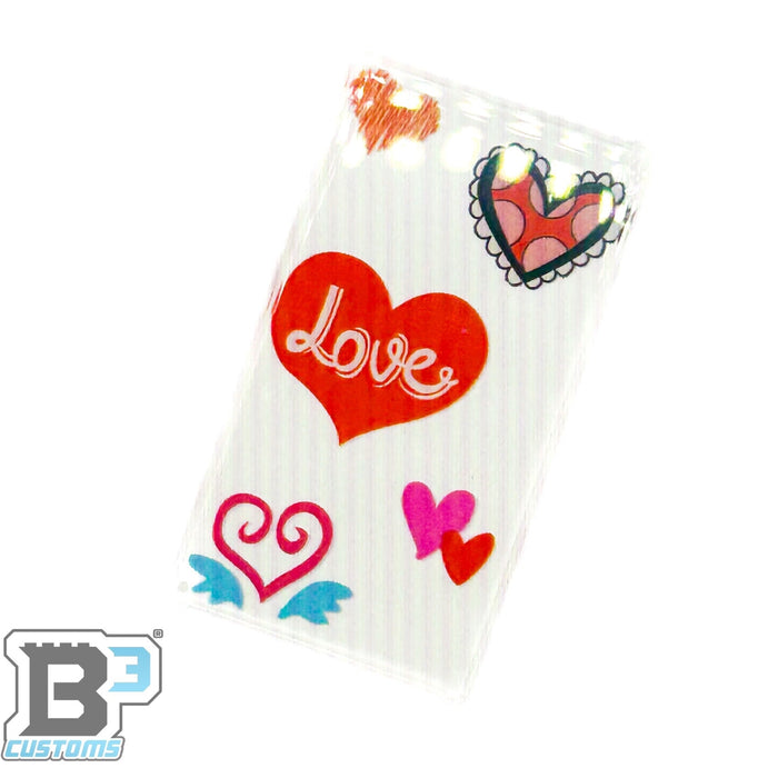 Love Hearts Valentine's Day 4x6 Glass Window made with LEGO part - B3 Customs by B3 Customs