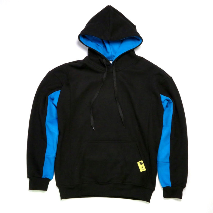 Paneled Pullover Hoodie - Azure / Black by Richmond Hood Company
