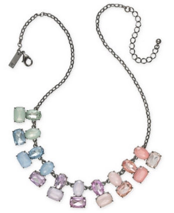 INC Hematite-Tone Multi-Stone Statement Necklace, 19 + 3 extender by Vanessa Jane