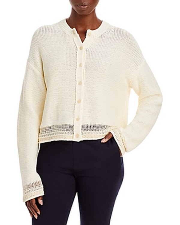 Theory Relaxed Cardigan in Cotton Chainette by Vanessa Jane