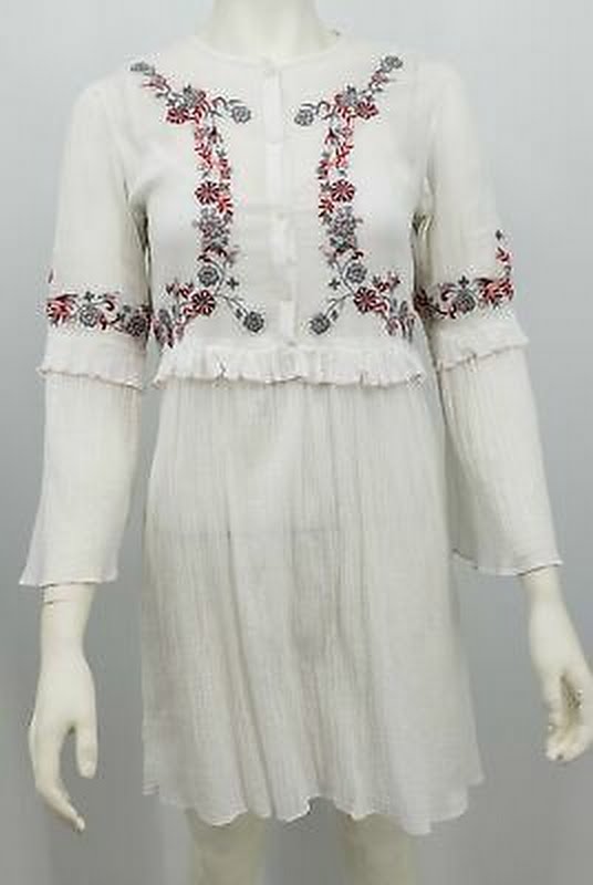 Max Studio London Ruffle-Sleeve Embroidered Floral Slip Maxi Dress,Small/Floral by Vanessa Jane