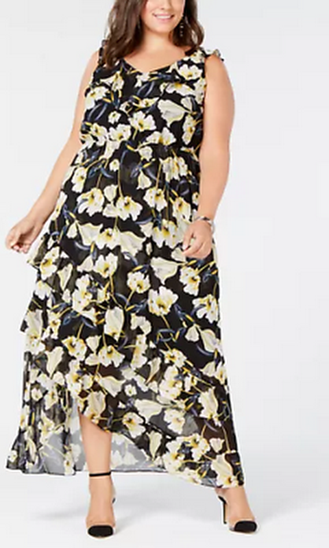 INC Womens Plus Hi-Low Floral Cocktail Dress by Vanessa Jane