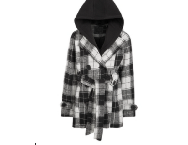 Jou Jou Big Girls Hooded Belted Peacoat, Size XL by Vanessa Jane