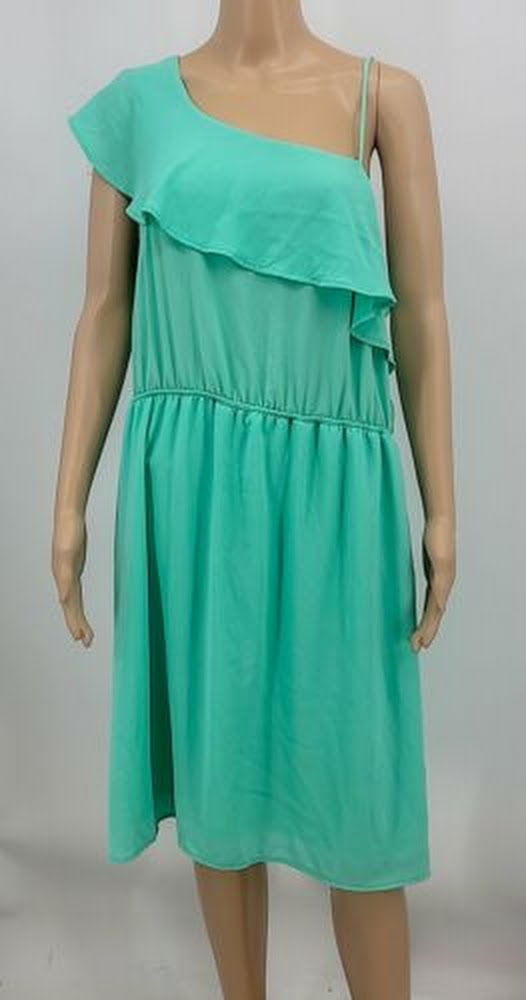 Monteau Women's Flutter Neckline Dress, Size 2X by Vanessa Jane
