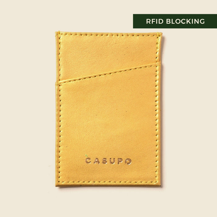 Minimalist Wallet With RFID Protection - Metallic Yellow by CASUPO
